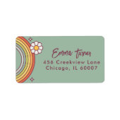 Retro Dusty Blue Modern Script Address Label Adressaufkleber (Vorne)