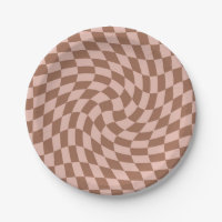 Retro Dusty Brown Pink Karos Warmer Karton
