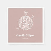 Retro Dusty Pink Disco Hochzeitsdekor Napkins Serviette (Vorderseite)