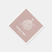 Retro Dusty Pink Disco Hochzeitsdekor Napkins Serviette (Ecke)