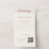 Retro Dusty Rose QR-Code Alle in einer Einladung (Innen Boden)