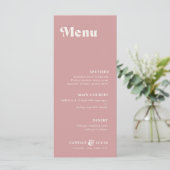 Retro Dusty Rose Rust Wedding Menu Menükarte (Stehend Vorderseite)