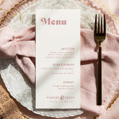 Retro Dusty Rose Rust Wedding Menu Menükarte
