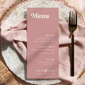 Retro Dusty Rose Rust Wedding Menu Menükarte