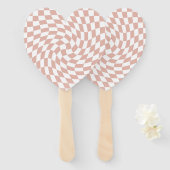 Retro Dusty Rose Sand Pink Hochzeit Fächer (Vorne und Hinten)