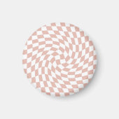 Retro Dusty Rose Sand Pink Karo geprüft Magnet (Vorne)