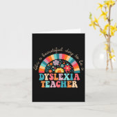 Retro Dyslexie Sped Therapist Regenbogenlehrer Karte (Gelbe Blume)