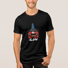 Retro E30 Klassisch Roter Sportwagen Tri-Blend Shirt