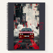Retro E30 M3 Kinematische Kunst Spiralblock – JDM Notizblock (Vorderseite)