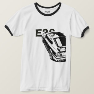 Retro E36 Klassischer Sportwagen Vektor Art Ringer T-Shirt