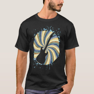Retro E-Gitarre in Vintagem Muster & Paint S T-Shirt