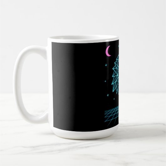 Retro Eagle Synthwave - Neon Flying Predator Kaffeetasse (Links)
