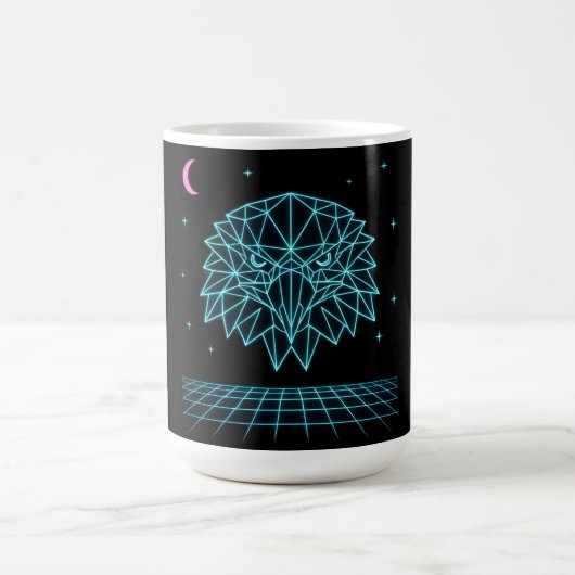 Retro Eagle Synthwave - Neonschneller Raubvogel Kaffeetasse (Mittel)