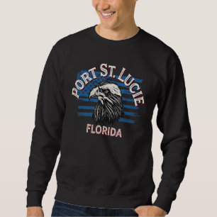 Retro Eagle Usa Flag Florida Vintag Port St Lu Sweatshirt