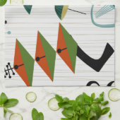 Retro Eames-Ära atomarinspiriertes Handtuch (Gefaltet)