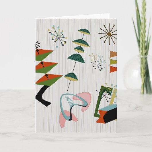 Retro Eames-Ära atomarinspiriertes Karte (Vorderseite)