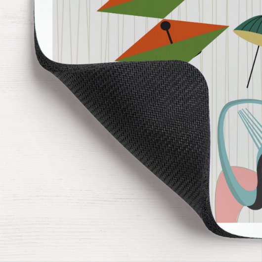 Retro Eames-Ära atomarinspiriertes Mousepad (Ecke)