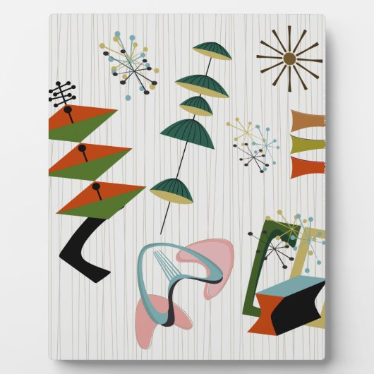 Retro Eames-Era Atomic Inspiriert Fotoplatte (Vorderseite)