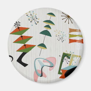 Retro Eames-Era Atomic Inspiriert Magnet