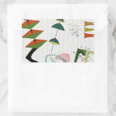 Retro Eames-Era Atomic Inspiriert Rechteckiger Aufkleber (Tasche)