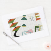 Retro Eames-Era Atomic Inspiriert Rechteckiger Aufkleber (Umschlag)