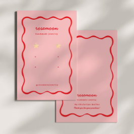 Retro Earring Display Card Red Squiggle