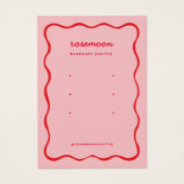 Retro Earring Display Card Red Squiggle (Vorderseite)