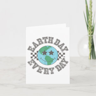 Retro Earth Day Jeden Tag Lächeln Face Earth Day A Karte
