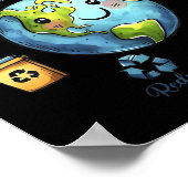 Retro Earth Day Reduced Reuse Recycle _1 Poster (Ecke)