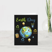 Retro Earth Day Reduzieren Wiederverwendung Gerecy Karte (Vorderseite)