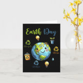 Retro Earth Day Reduzieren Wiederverwendung Gerecy Karte (Gelbe Blume)