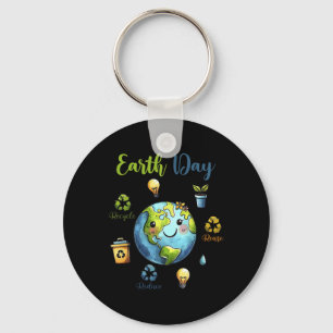 Retro Earth Day Reduzieren Wiederverwendung Gerecy Schlüsselanhänger