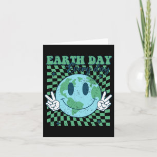 Retro Earth Day Rett Planet Trendy Women Teacher K Karte