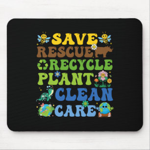 Retro Earth Day Rettend Bienen Rescue Animals Recy Mousepad