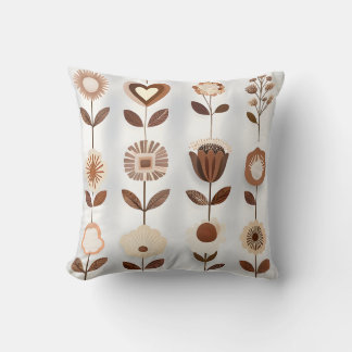Retro Earth Tone Boho Blumenwirbel Kissen