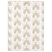 Retro Earthy Colors Watercolor Rainbow Sun Name Klemmbrett (Rückseite)