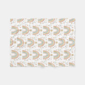Retro Earthy Colors Watercolor Rainbow Sun Pattern Fleecedecke (Vorderseite (Horizontal))