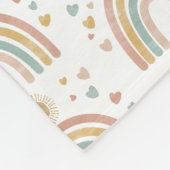 Retro Earthy Colors Watercolor Rainbow Sun Pattern Fleecedecke (Ecke)