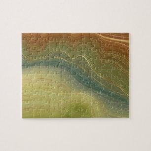 Retro Earthy Strata   Vintages neutrales Tone-Agat Puzzle