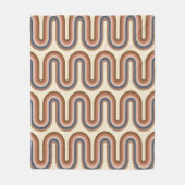 Retro Earthy Wavy Lines in Brown Fleecedecke (Vorderseite)