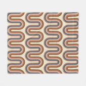 Retro Earthy Wavy Lines in Brown Fleecedecke (Vorderseite (Horizontal))