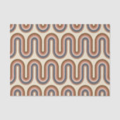 Retro Earthy Wavy Lines in Brown Seidenpapier (Vorderseite)