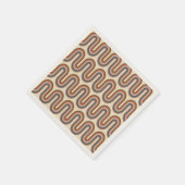 Retro Earthy Wavy Lines in Brown Serviette (Ecke)