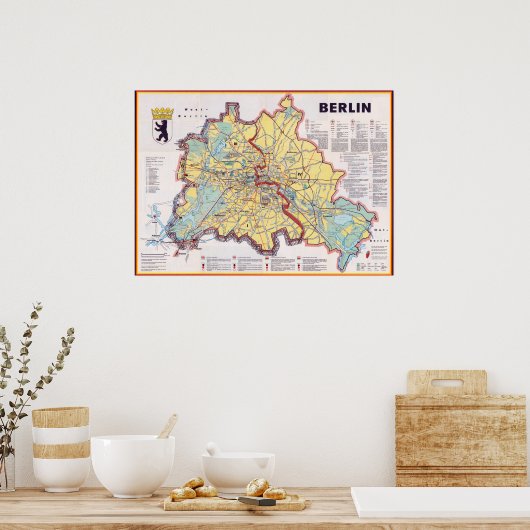 Retro East/West Berlin Map Poster (Küche)