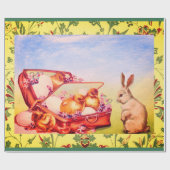 RETRO EASTER ILLUSTRATION GIFT WRAPPING GESCHENKPAPIER (Flach)