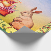 RETRO EASTER ILLUSTRATION GIFT WRAPPING GESCHENKPAPIER (Ecke)
