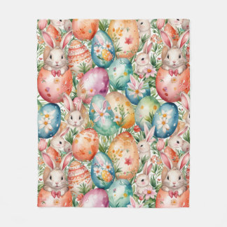 Retro Easter seamless pattern. Watercolor Fleecedecke