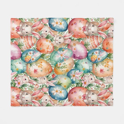 Retro Easter seamless pattern. Watercolor Fleecedecke (Vorderseite (Horizontal))