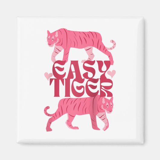 Retro Easy Tiger Boho Tattoo Style Valentinstag Magnet (Vorne)