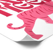 Retro Easy Tiger Boho Tattoo Style Valentinstag Poster (Ecke)